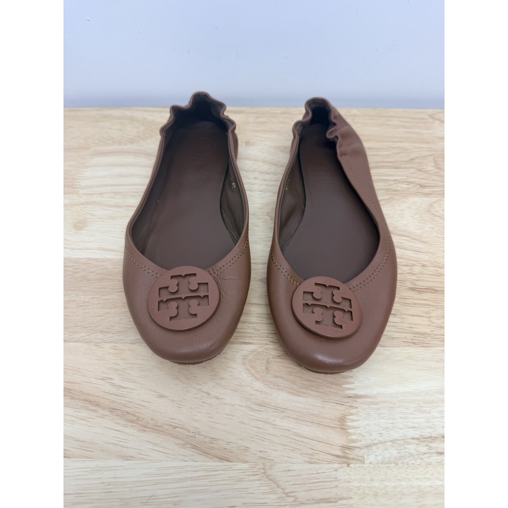 Tory Burch Minnie Travel Ballet Flat Designer Women's Tan Brown EU 42/ 10.5 #23 - Picture 3 of 11